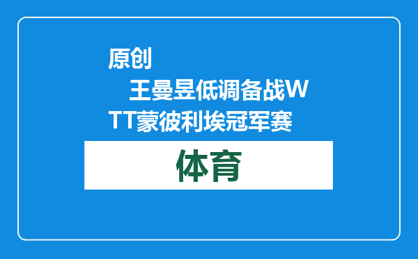原创            王曼昱低调备战WTT蒙彼利埃冠军赛