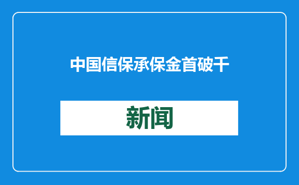 中国信保承保金首破千亿美元