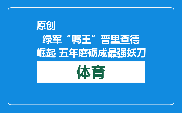 原创            绿军“鸭王”普里查德崛起 五年磨砺成最强妖刀