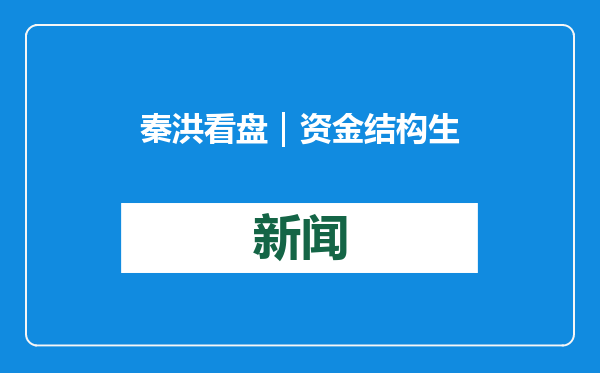 秦洪看盘｜资金结构生变，或将释放新动能