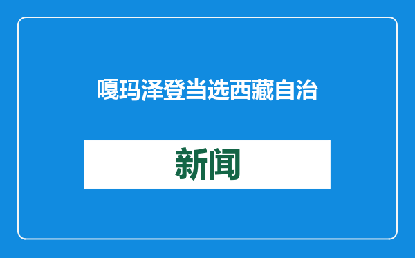 嘎玛泽登当选西藏自治区人民政府主席