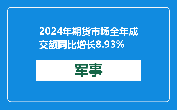 2024年期货市场全年成交额同比增长8.93%