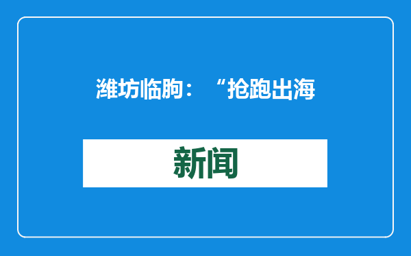 潍坊临朐：“抢跑出海”拓市场 抢拼外贸“开门红”