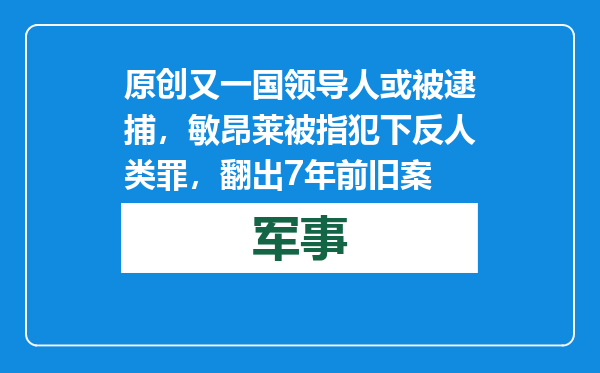 原创            又一国领导人或被逮捕，敏昂莱被指犯下反人类罪，翻出7年前旧案