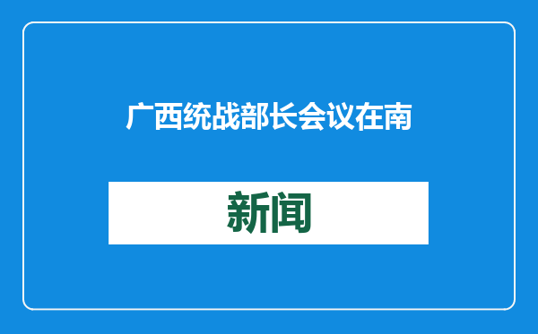 广西统战部长会议在南宁召开 为新时代壮美广西建设凝心聚力