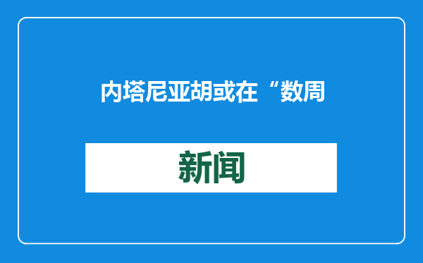 内塔尼亚胡或在“数周内”访问美国