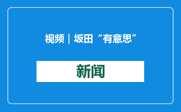 视频｜坂田“有意思”，满满“青和力”