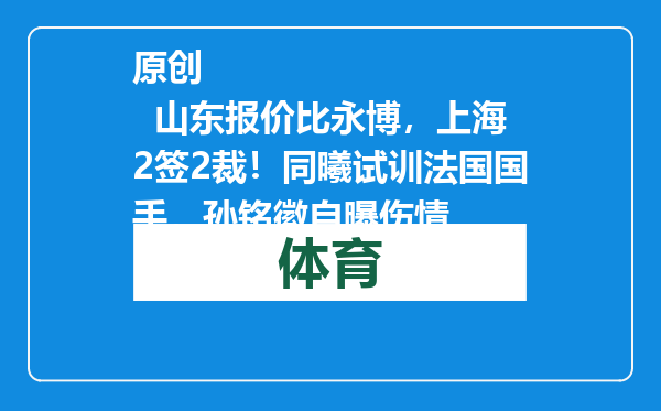 原创            山东报价比永博，上海2签2裁！同曦试训法国国手，孙铭徽自曝伤情