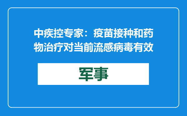 中疾控专家：疫苗接种和药物治疗对当前流感病毒有效