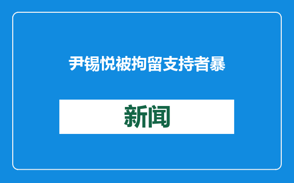 尹锡悦被拘留 支持者暴力抗议 韩大法院：挑衅法治