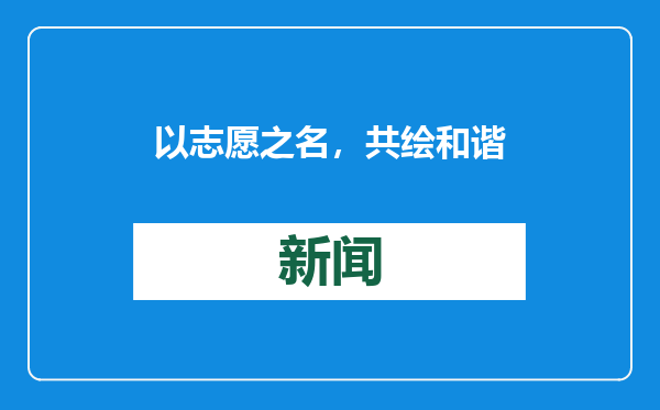 以志愿之名，共绘和谐画卷