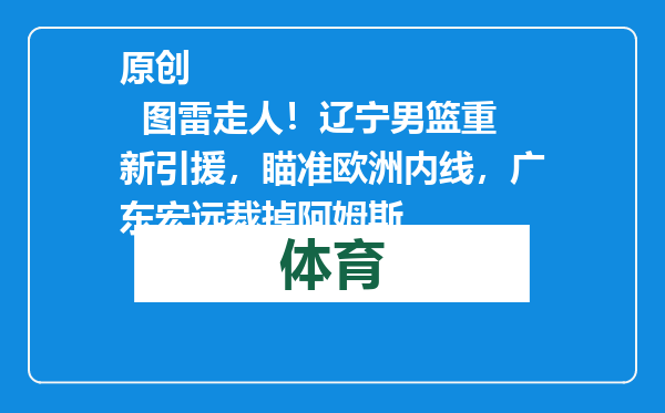 原创            图雷走人！辽宁男篮重新引援，瞄准欧洲内线，广东宏远裁掉阿姆斯