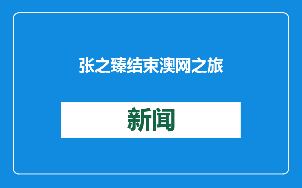 张之臻结束澳网之旅
