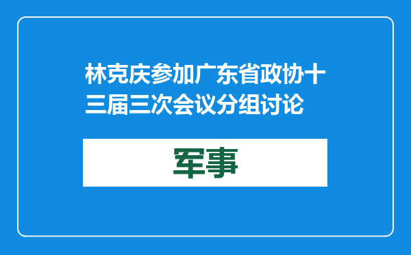 林克庆参加广东省政协十三届三次会议分组讨论