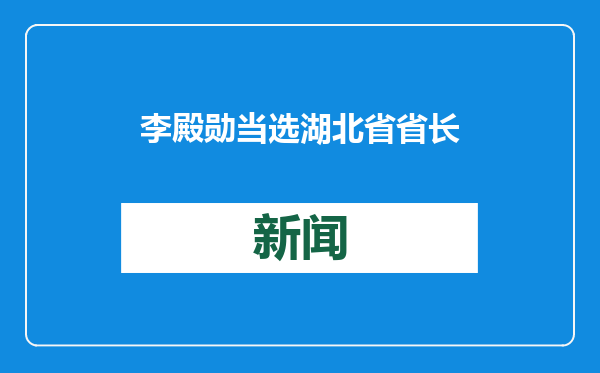 李殿勋当选湖北省省长