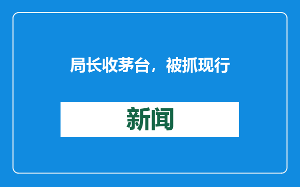 局长收茅台，被抓现行