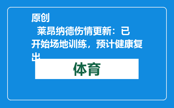 原创            莱昂纳德伤情更新：已开始场地训练，预计健康复出