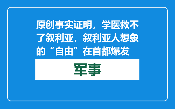 原创            事实证明，学医救不了叙利亚，叙利亚人想象的“自由”在首都爆发