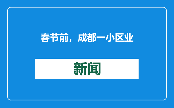 春节前，成都一小区业委会向业主分发共26万余元公共收益