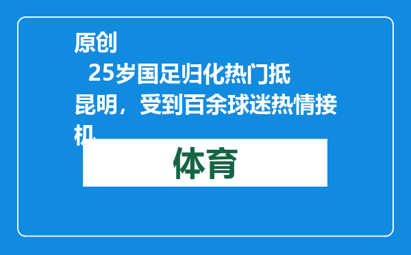 原创            25岁国足归化热门抵昆明，受到百余球迷热情接机