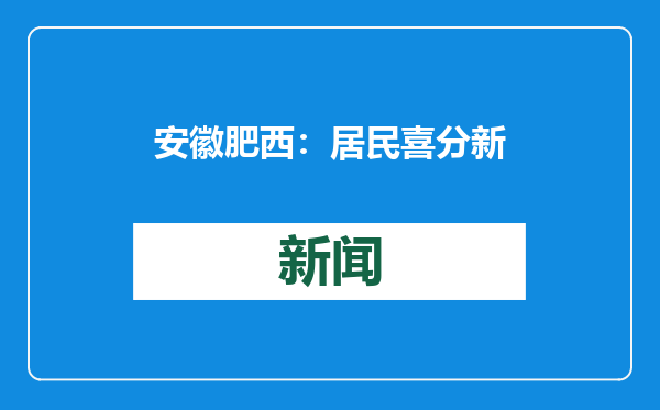 安徽肥西：居民喜分新房迎新年
