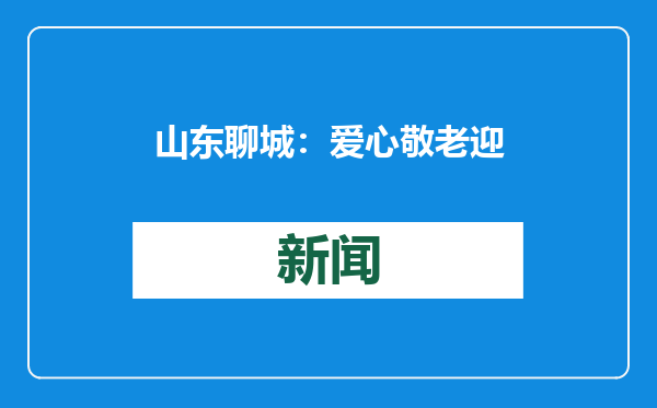 山东聊城：爱心敬老迎新年