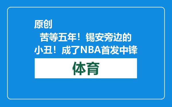 原创            苦等五年！锡安旁边的小丑！成了NBA首发中锋
