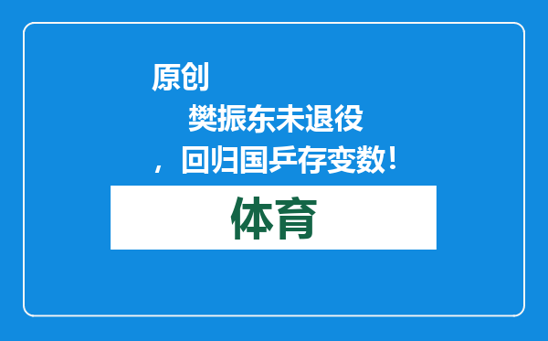 原创            樊振东未退役，回归国乒存变数！