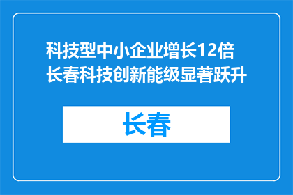 科技型中小企业增长12倍 长春科技创新能级显著跃升