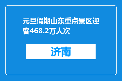 元旦假期山东重点景区迎客468.2万人次