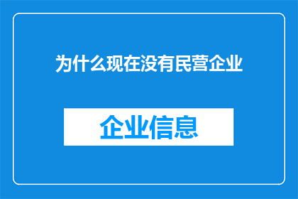 为什么现在没有民营企业(为何现代经济体系中民营企业的缺席成为了一个引人深思的现象？)